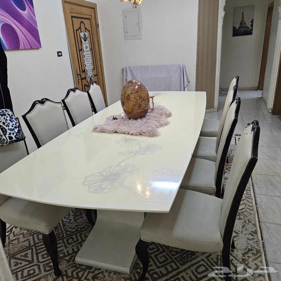 طاولة سفرة 8 كراسي رخام تقيل64673887452418110