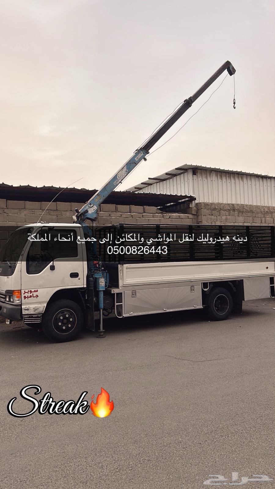 Dina hydraulic crane for transporting camels, livestock, and machinery64241145827202110
