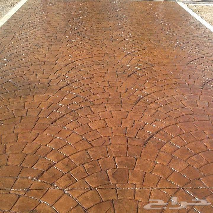 معلم الخرسانة المطبوعة الملونه صبة ديكور الختام صبة مروحة صب64240624574339113