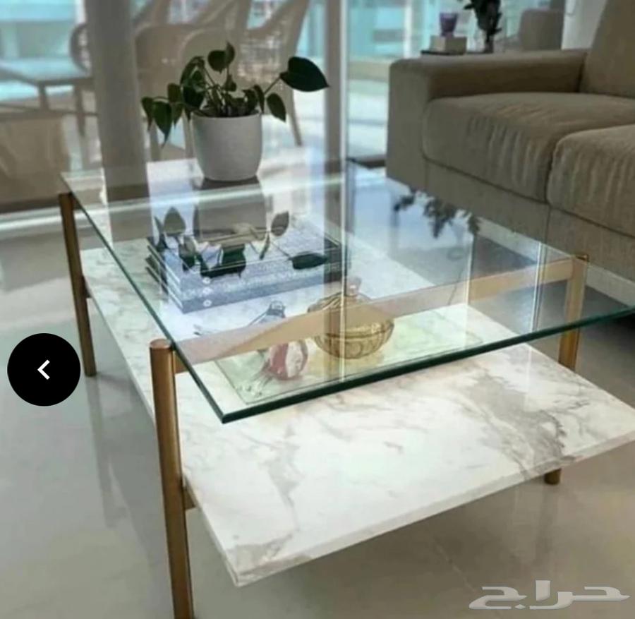 Marble and glass alternative table with 8 side tables64326997609090110