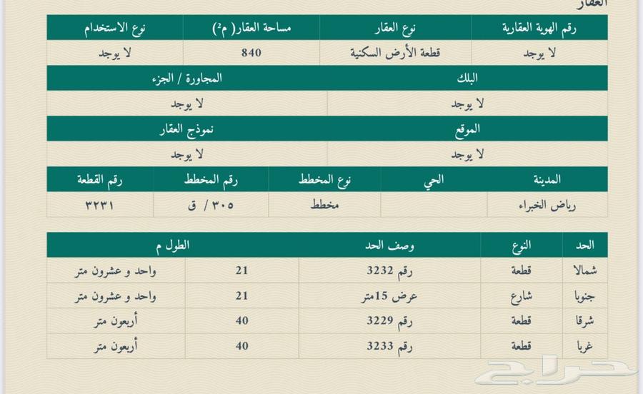 للبيع ارض سكنية رياض الخبراء64338548955651110