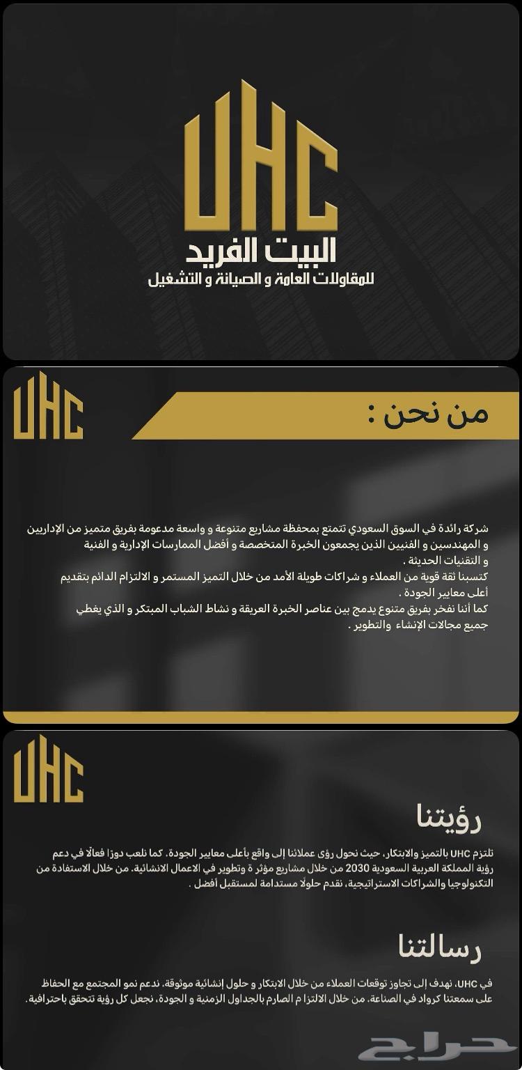 شركة البيت الفريد للمقاولات العامة والصيانة والتشغيل64345676245889110