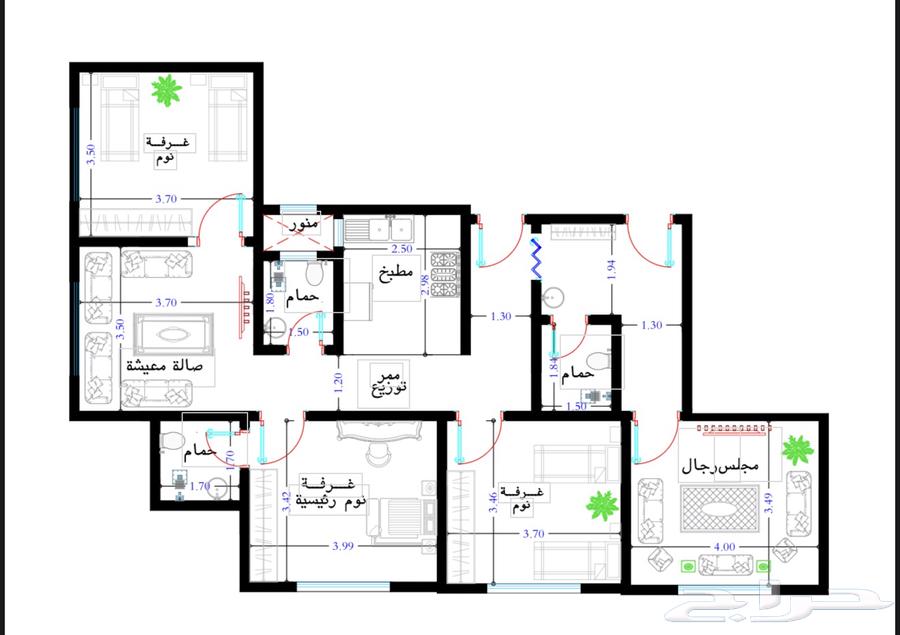 Luxury apartments for sale in the Golden Square, Taha Quraish, double frontage, 4 rooms64360130711683111