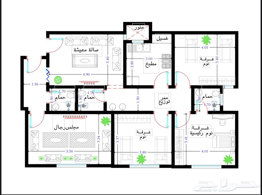 Luxury apartments for sale in the Golden Square, Taha Quraish, double frontage, 4 rooms64360130711683112