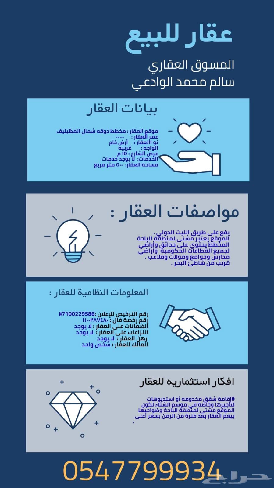 ارض سكنية للبيع شمال المظيليف64379906599427111