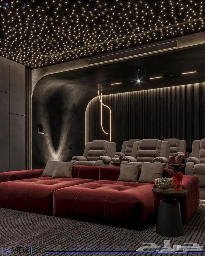 سينما منزليه تجهيز غرفه سينمائية تصميم صاله64457779153410111