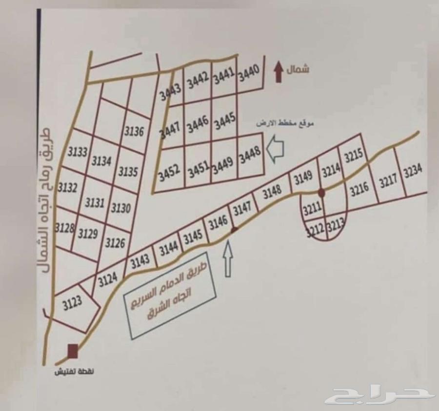 Land for sale in plot 3133, Ramah intersection, northern 40-meter street64458134809601111