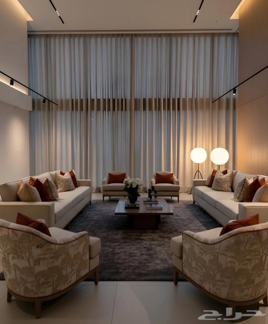 Custom upholstery of sofa section, custom curtains for majlis seating area64459897822851111