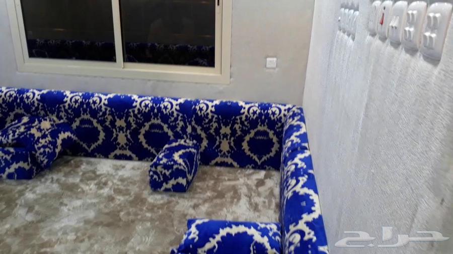 Custom upholstery of sofa section, custom curtains for majlis seating area64459897822851110