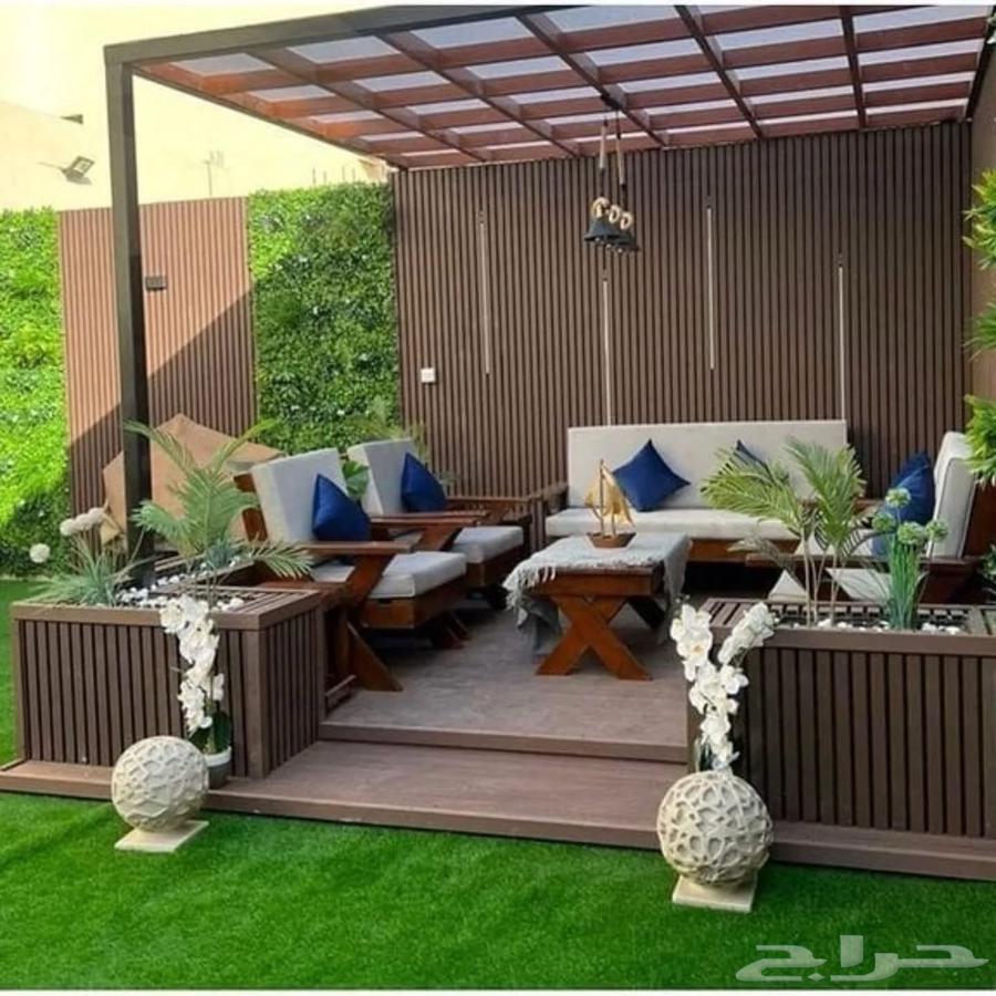 تنسيق الحدائق المنزلية عمل الغرفة الزجاجية وعمل الشلال64501667611649110