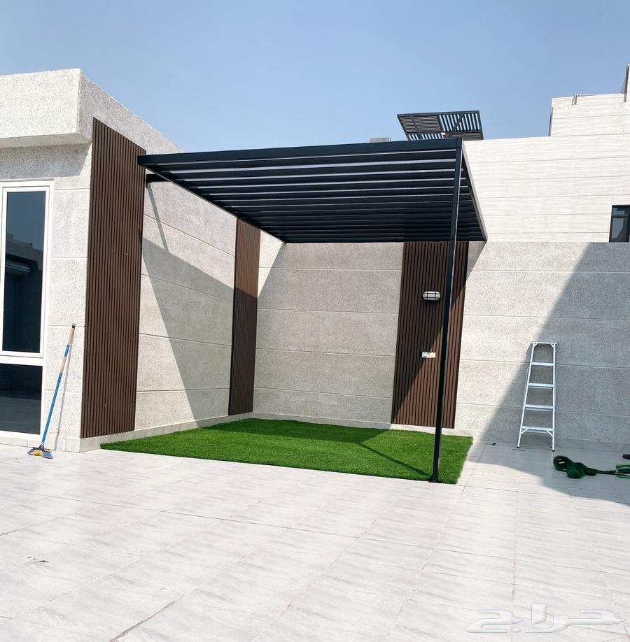 تنسيق الحدائق المنزلية عمل الغرفة الزجاجية وعمل الشلال64501667611649111