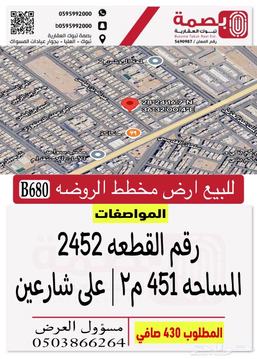 للبيع اراضي تجارية شركة بصمة تبوك العقارية64513493482113114