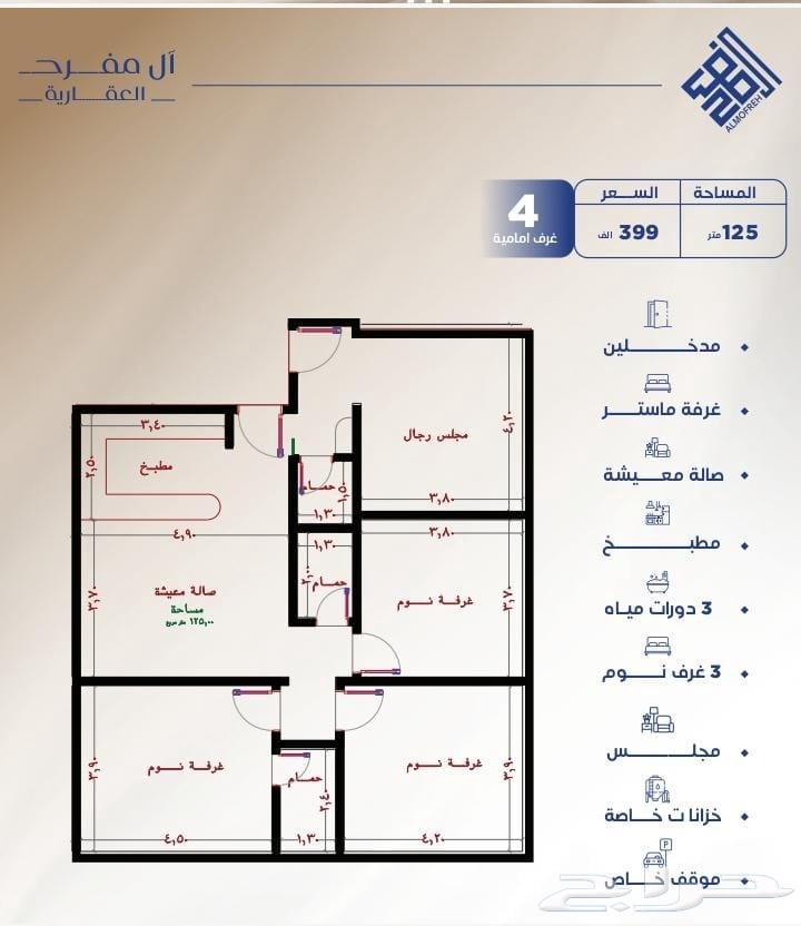 شقق تمليك للسكن ولاستثمار حي النزهة ثلاث غرف بسعر 345الف64506263283714113