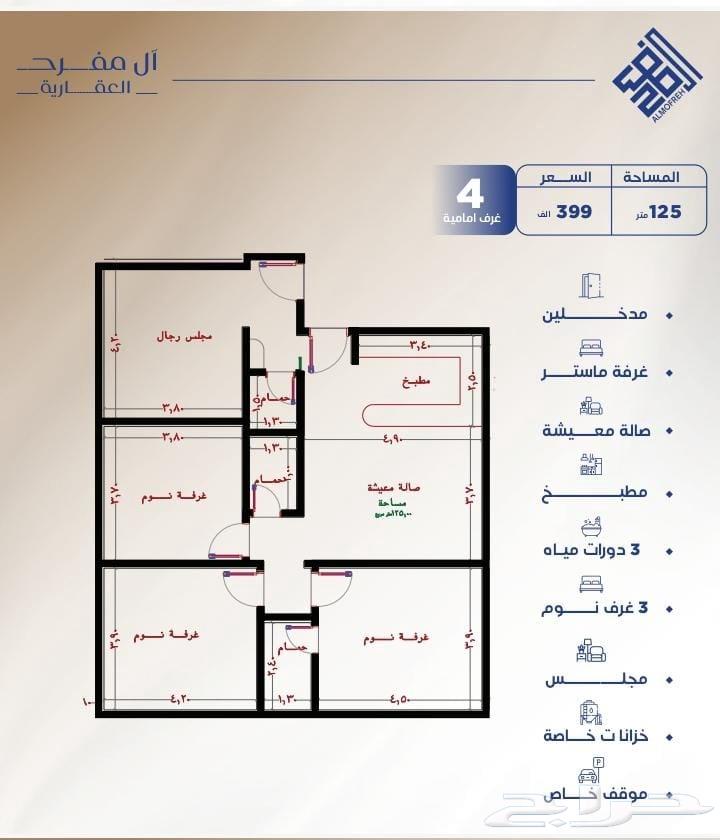 شقق تمليك للسكن ولاستثمار حي النزهة ثلاث غرف بسعر 345الف64506263283714112