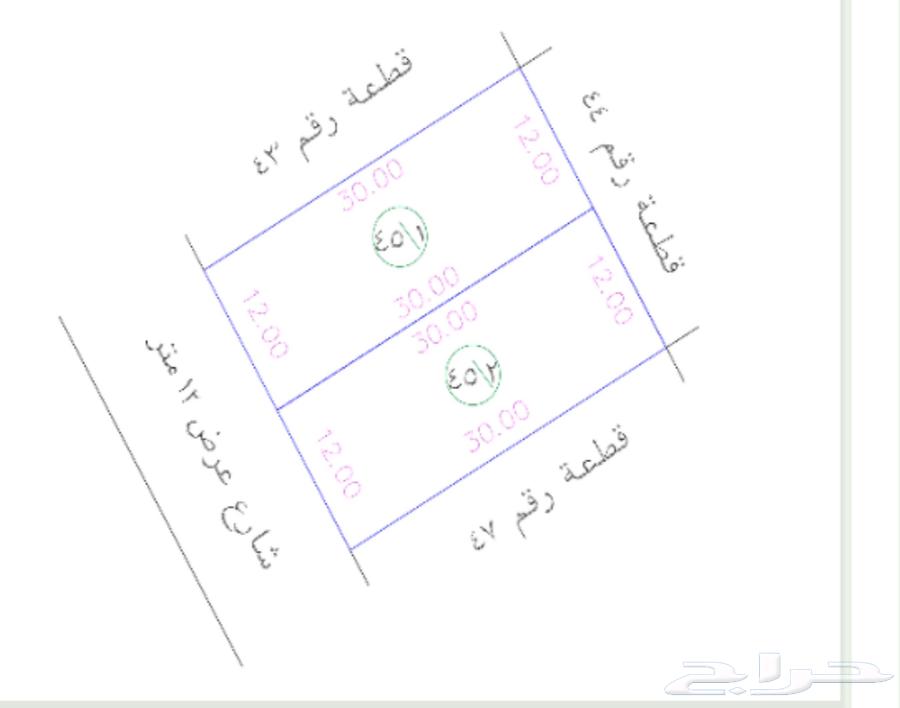للبيع ارض المساحه 360 م الطرفيه64534324040705110