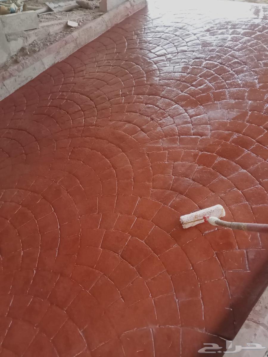 Concrete flooring work execution, decorative finishes, printed sealing64534227230851112