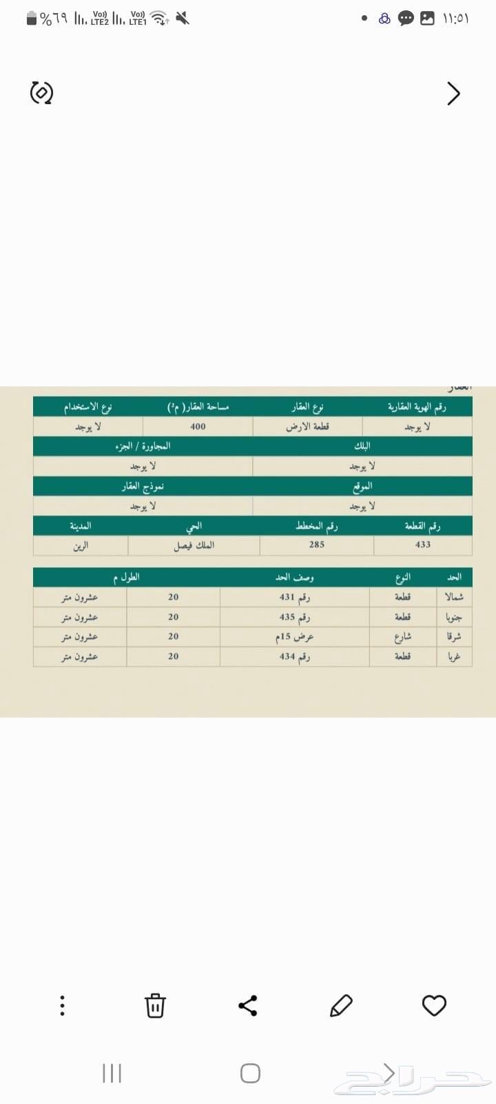 للبيع ارض مقام عليها فيلا عظم في الرين64534258572930113