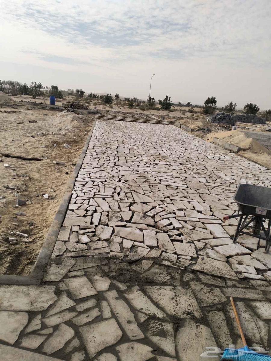 Supply and installation of random stone, modern irrigation networks, and natural grass64550527463042112