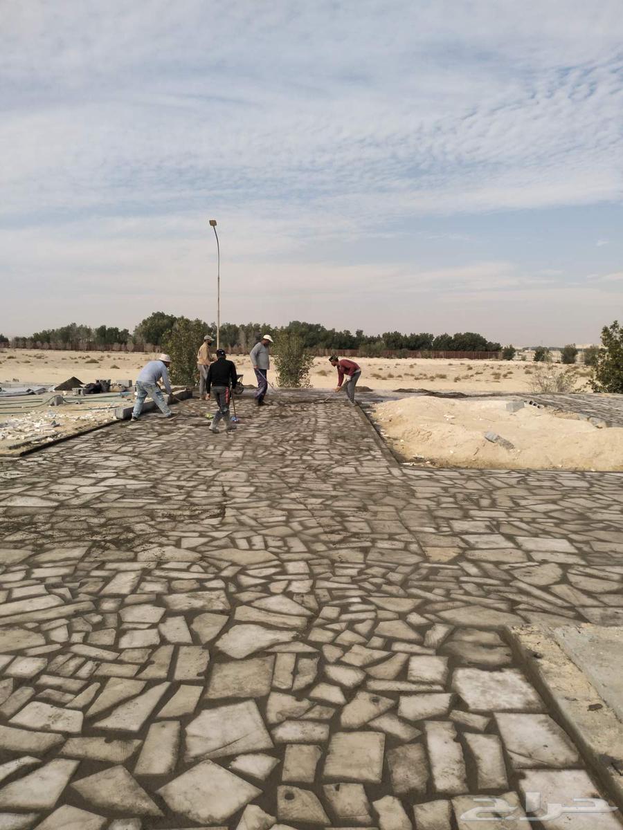 Supply and installation of random stone, modern irrigation networks, and natural grass64550527463042114