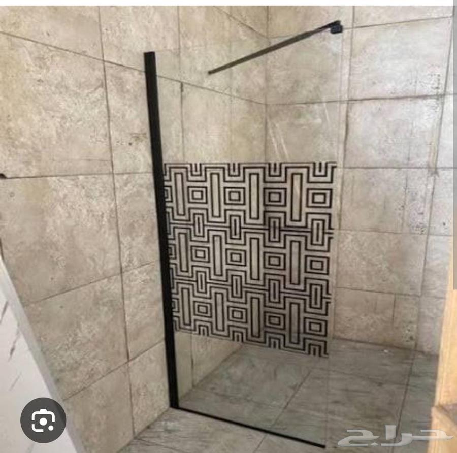 معلم زجاج حمام شاور جد  ابواب درابزان زجاج جد  باب زجاج حمام64563438295553112