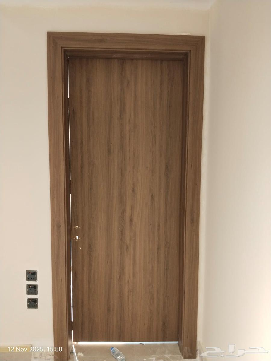 WPC door installation with laser level work, 80 SAR64563422459138111