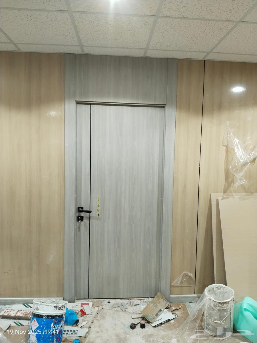 WPC door installation with laser level work, 80 SAR64563422459138112