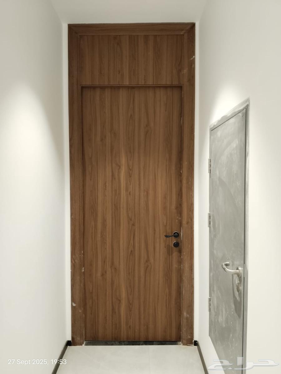 WPC door installation with laser level work, 80 SAR64563422459138110