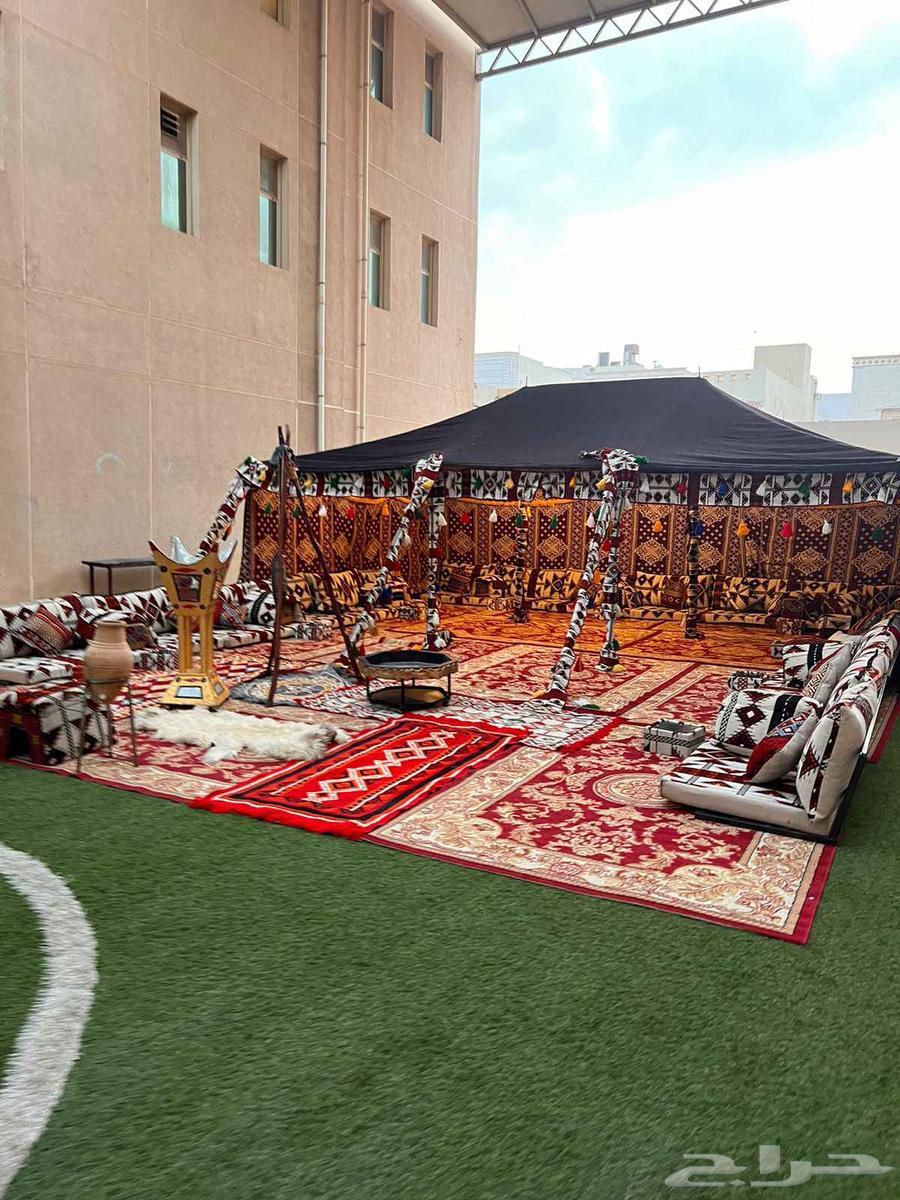 تاجير بيوت شعر وجلسات شعبيه وكراسي وطاوله طعام64589684583170114