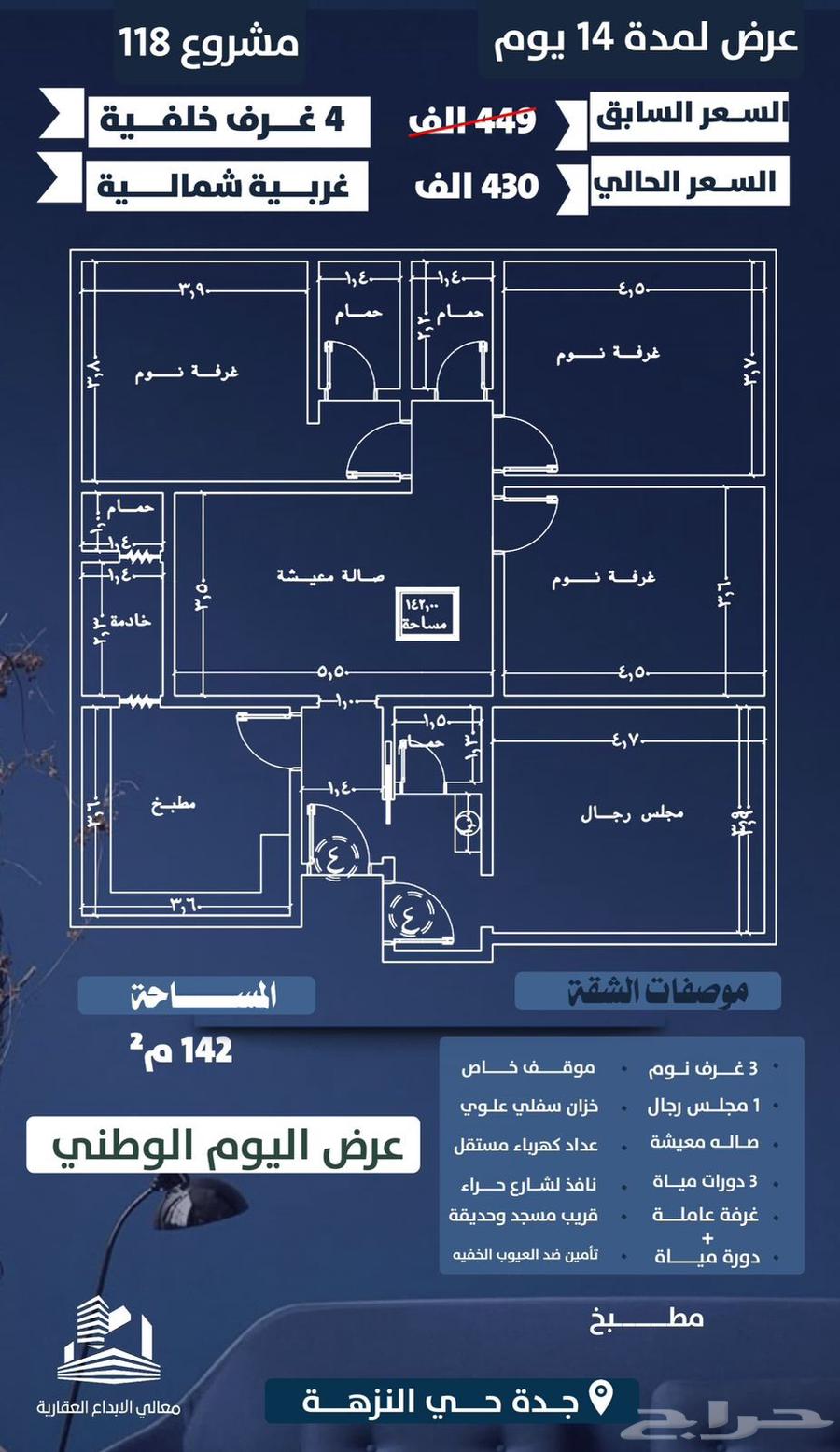 شقق فاخر للتمليك والاستثمار حي النزهة اتملك شقتك بأفضل التصا64349870751489111