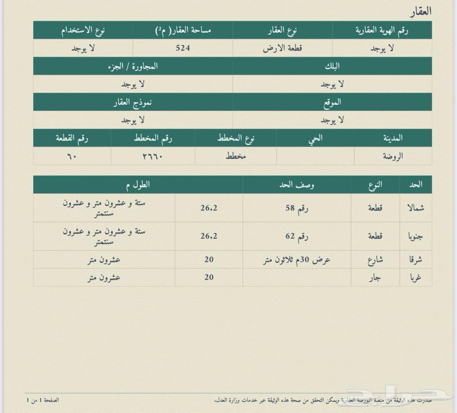 للبيع ارض في الروضه في حايل شارع30م64606202226947110
