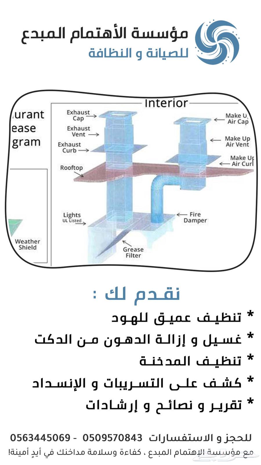 تنظيف مداخن و دكتات و هودات المطاعم64594274580738112