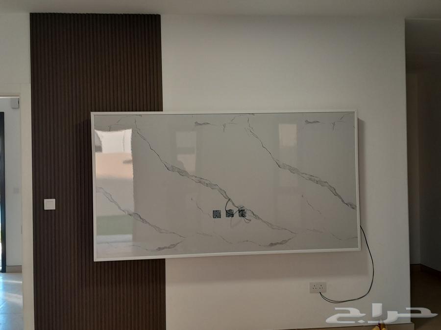 تركيب ديكورات شاشة جبس بورد وتلبس الشاشة بديل الرخام مع زويا64606188583554110