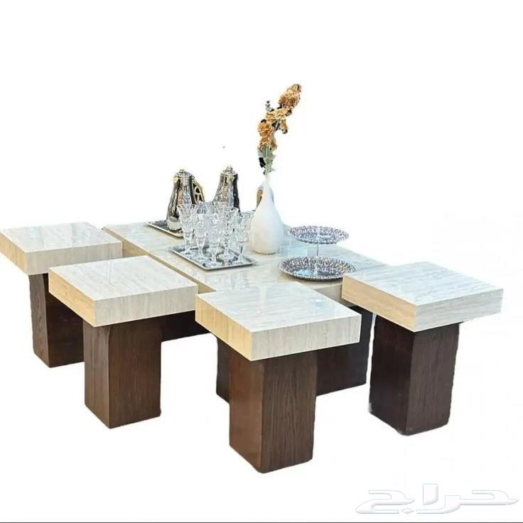 طاولات طعام تفصيل حسب الطلب قشر الجوز وبديل الحجر وبديل الرخ64606188984449111