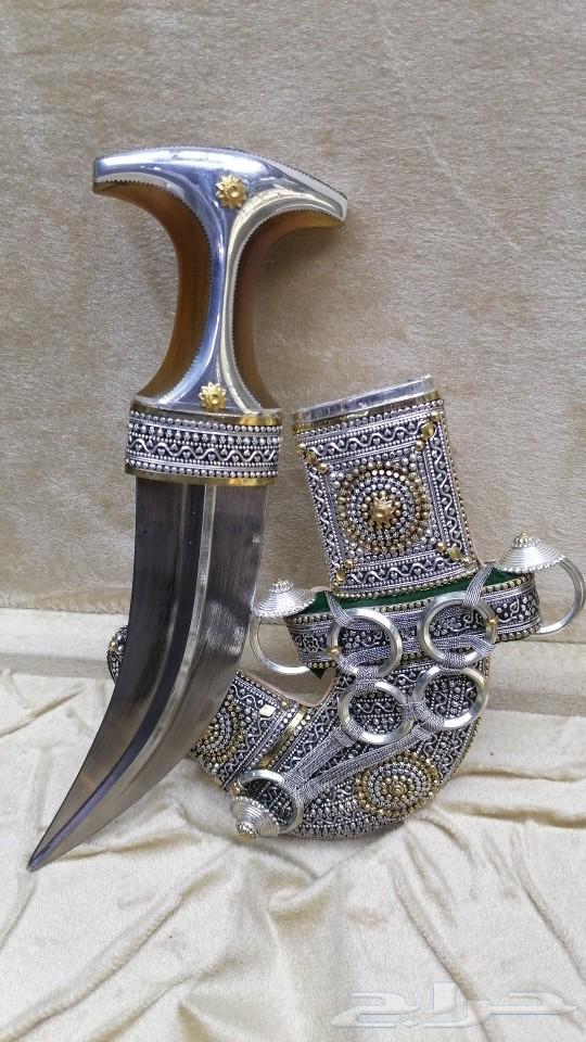 Silver dagger, Omani luxurious silver side sheath with silver thread63209085515521112