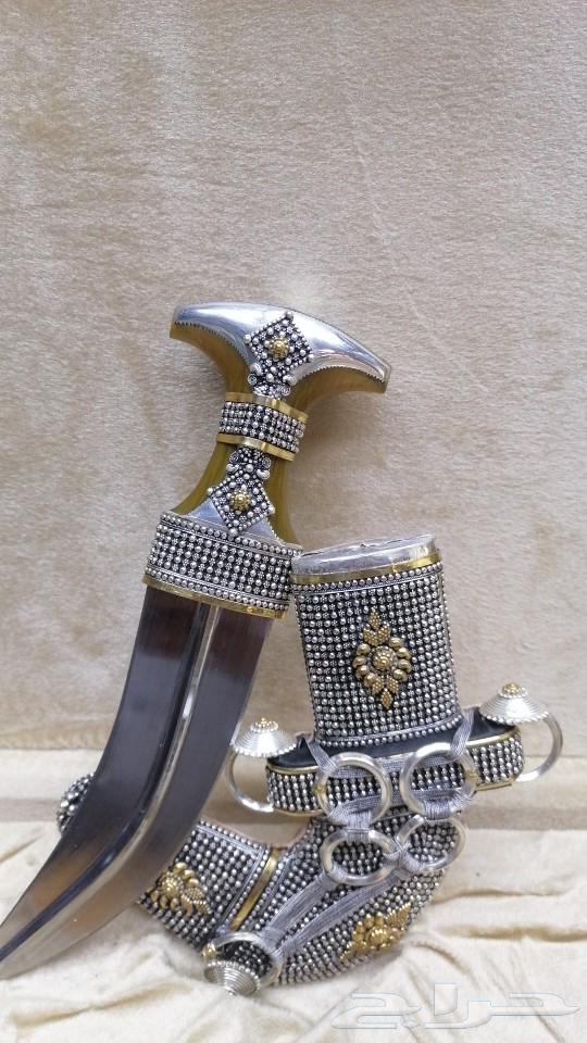 Silver dagger, Omani luxurious silver side sheath with silver thread63209085515521113