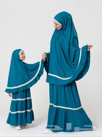 Mother and daughter two-piece prayer set with hijab and skirt63205061053570113