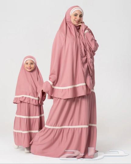 Mother and daughter two-piece prayer set with hijab and skirt63205061053570114