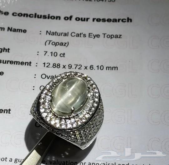Luxury natural cat's eye topaz ring63191326987011111
