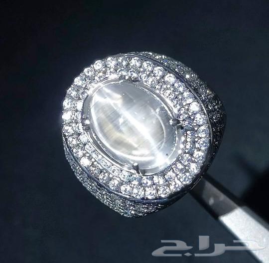 Luxury natural cat's eye topaz ring63191326987011112