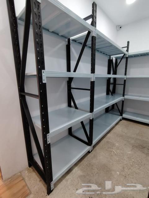 Warehouse and supermarket shelves, warehouse shelves for orange and blue storage63618088086401113