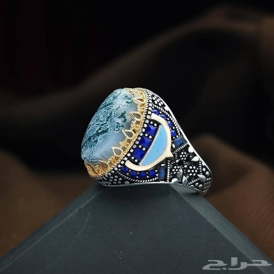Original silver rings with natural agate stones.63496572570115112