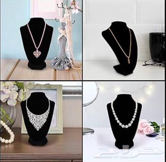 حامل عقد مجوهرات من المخمل الأسود 6 حبات البييع لأعلى سوم631302844971551117
