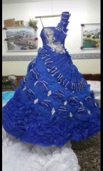Wedding dress with headpiece and gloves, engagement dress63087952408194111