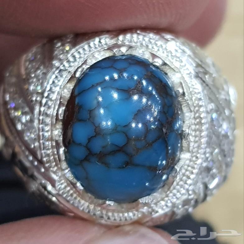 Sina'i turquoise ring with natural inclusions63074150298114112