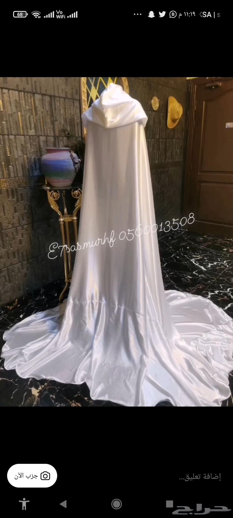 عبايه عروس بيضاء للتاجير وفستان سهرة للبيع63101933314433114