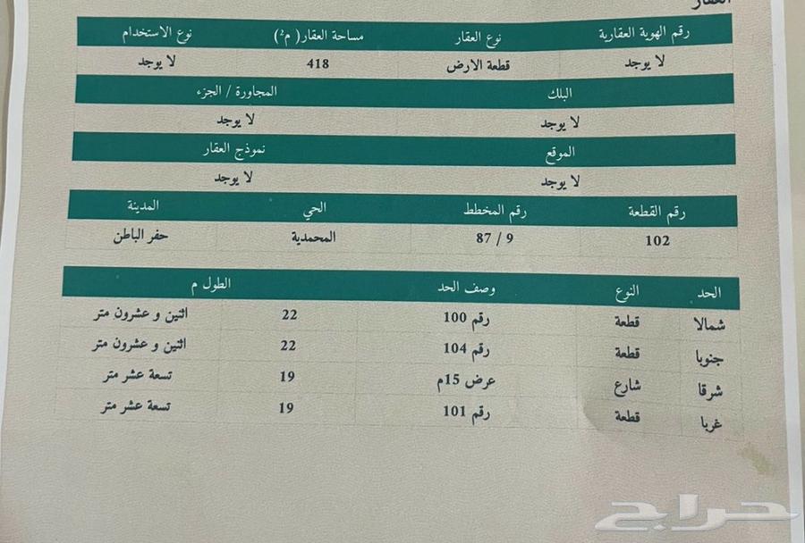 للبيع ارض بالمحمدية ب 240 صافي630066354958111122