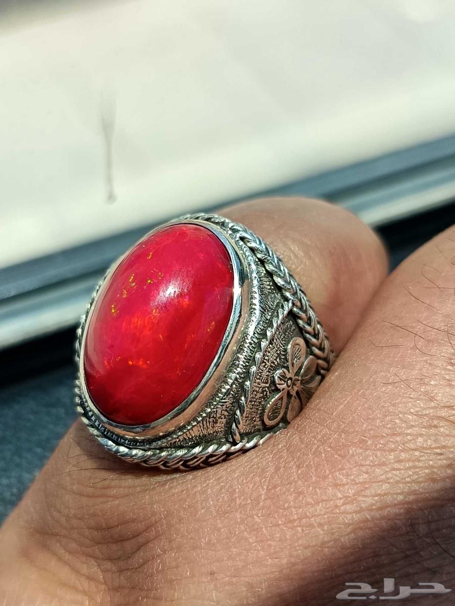 Ethiopian red full opal ring with unique heavy wire setting63418147991811113