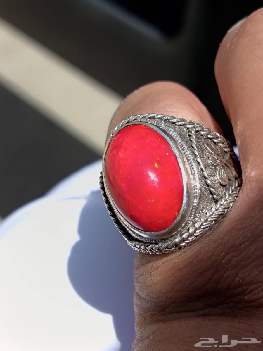 Ethiopian red full opal ring with unique heavy wire setting63418147991811111