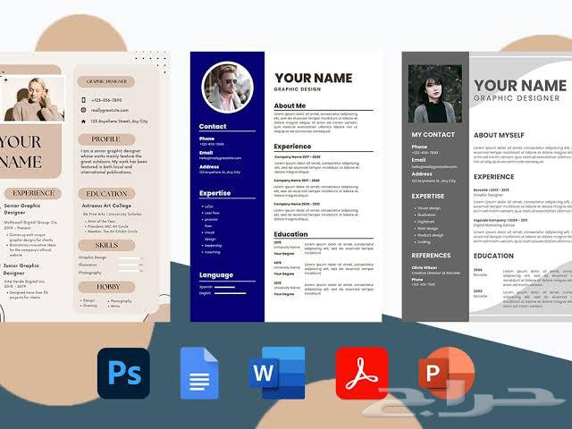 تصميم احترافي للسير الذاتية   إعلانات   بوربوينت   وورد63033604857474112