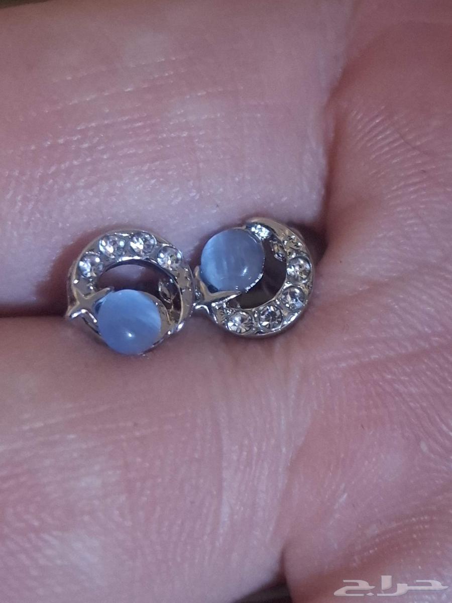 Sterling silver 925 earring with cat's eye moonstone gem for babies630378616698891123